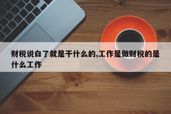 财税说白了就是干什么的,工作是做财税的是什么工作