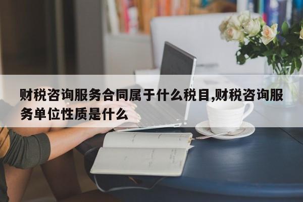 财税咨询服务合同属于什么税目,财税咨询服务单位性质是什么