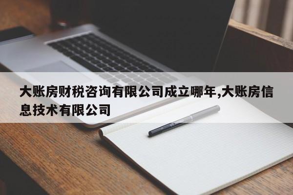 大账房财税咨询有限公司成立哪年,大账房信息技术有限公司